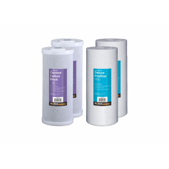 Whole House - Filter set - 10" x 4.5" Standard 2 Year 4 Filters (2SED, 2ACB) Whole House - Filter set - 10" x 4.5" Standard 2 Year 4 Filters (2SED, 2ACB)