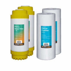 Whole House - Filter set - 10" x 4.5" Heavy Metals 2 Year 4 Filters (2SED, 2KDF)