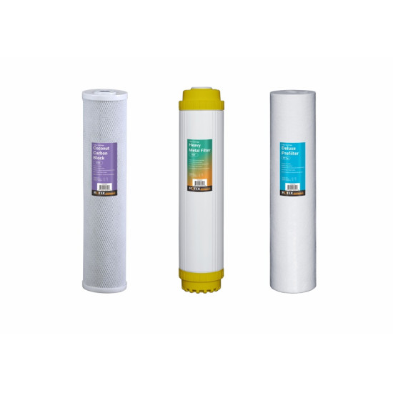 Whole House - Filter set - 20" x 4.5" Heavy Metals 1 Year (1SED, 1KDF, 1ACB) Whole House - Filter set - 20" x 4.5" Heavy Metals 1 Year (1SED, 1KDF, 1ACB)