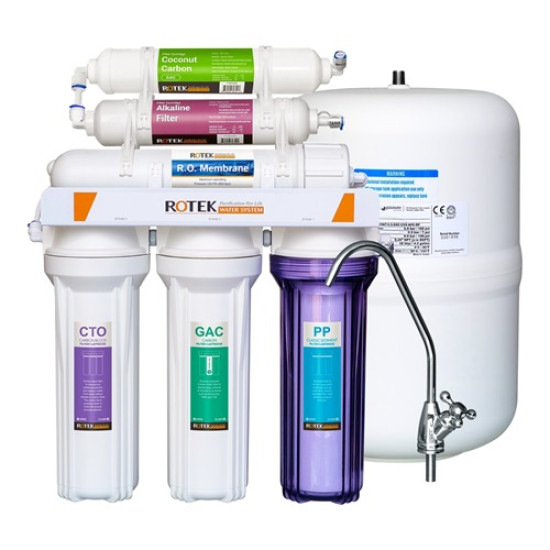 100 GPD - Under Sink 5-Stage RO drinking Filtration System NSF certified (no pump) & Alkaline with leak stop valve 100 GPD - Under Sink 5-Stage RO drinking Filtration System NSF certified (no pump) & Alkaline with leak stop valve